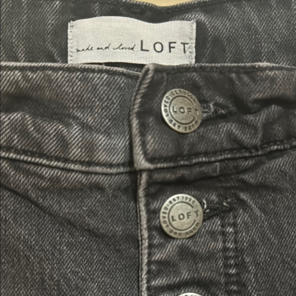 LOFT High Waist Sandal Flare Black Wide Leg Jeans Size 31/12! - Picture 4 of 13